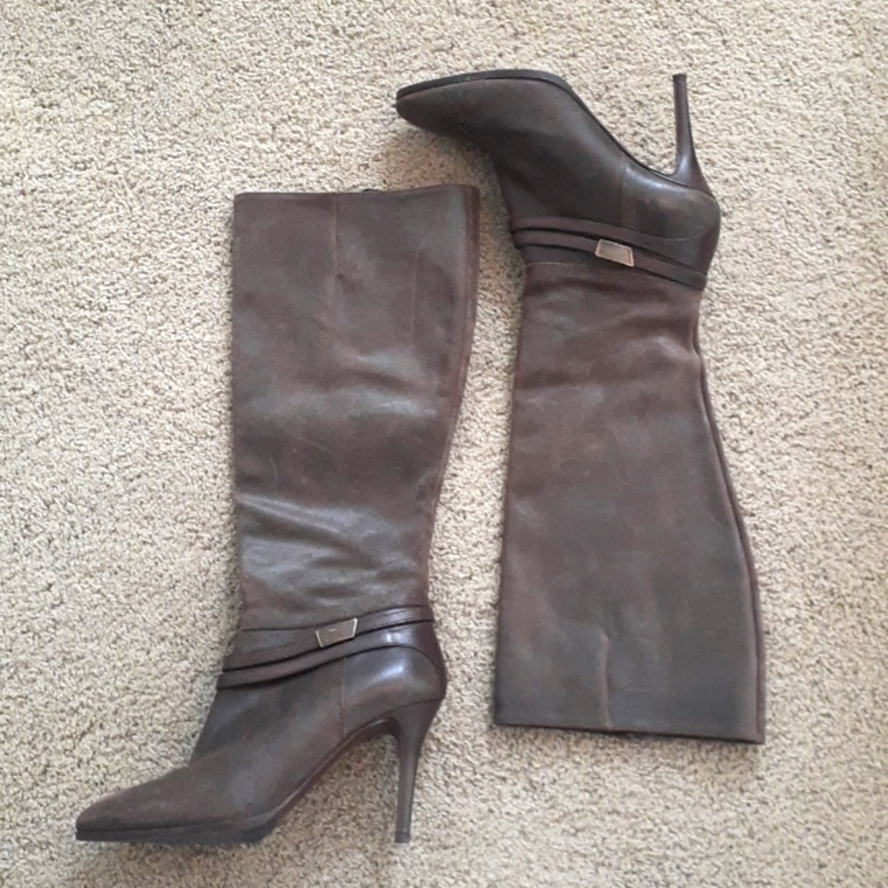 + Boss Orange Hugo Boss Hariette dark brown leather High Boots